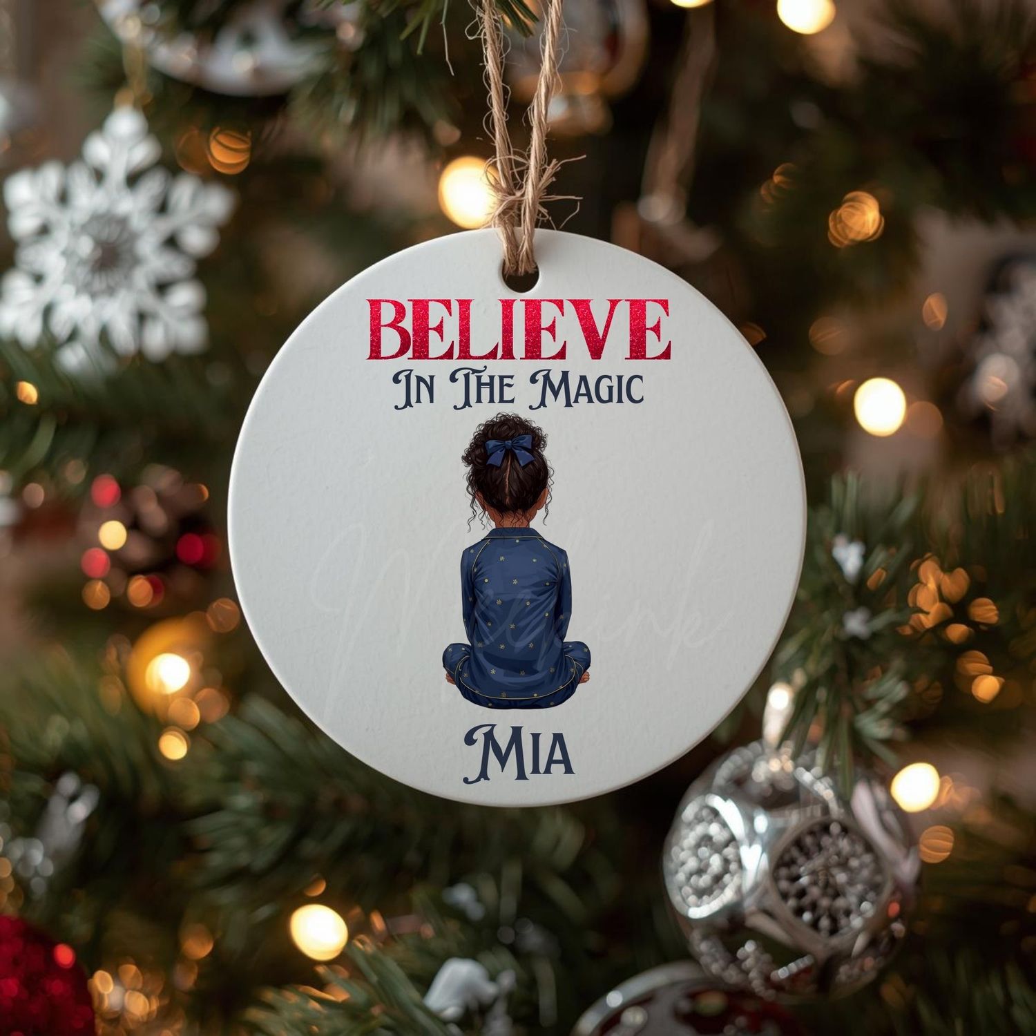 Christmas Back Facing Girls 9 Variations To Choose From UVDTF or DTF Decal