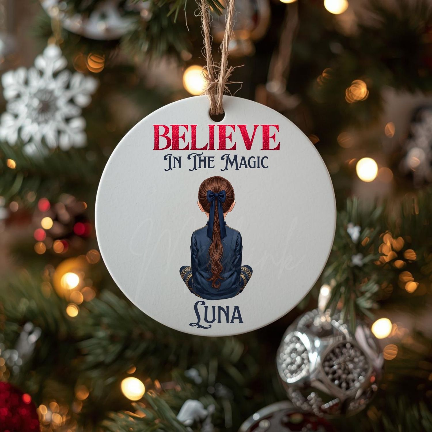 Christmas Back Facing Girls 9 Variations To Choose From UVDTF or DTF Decal
