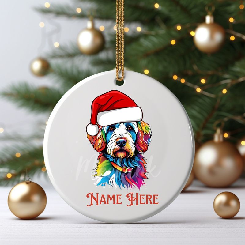 Santa Hat Cockapoo UVDTF or DTF Decal
