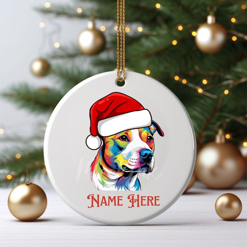 Santa Hat Staffie UVDTF or DTF Decal