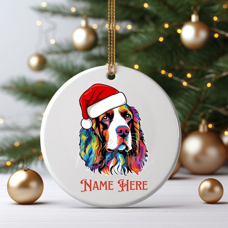Santa Hat Springer Spaniel UVDTF or DTF Decal
