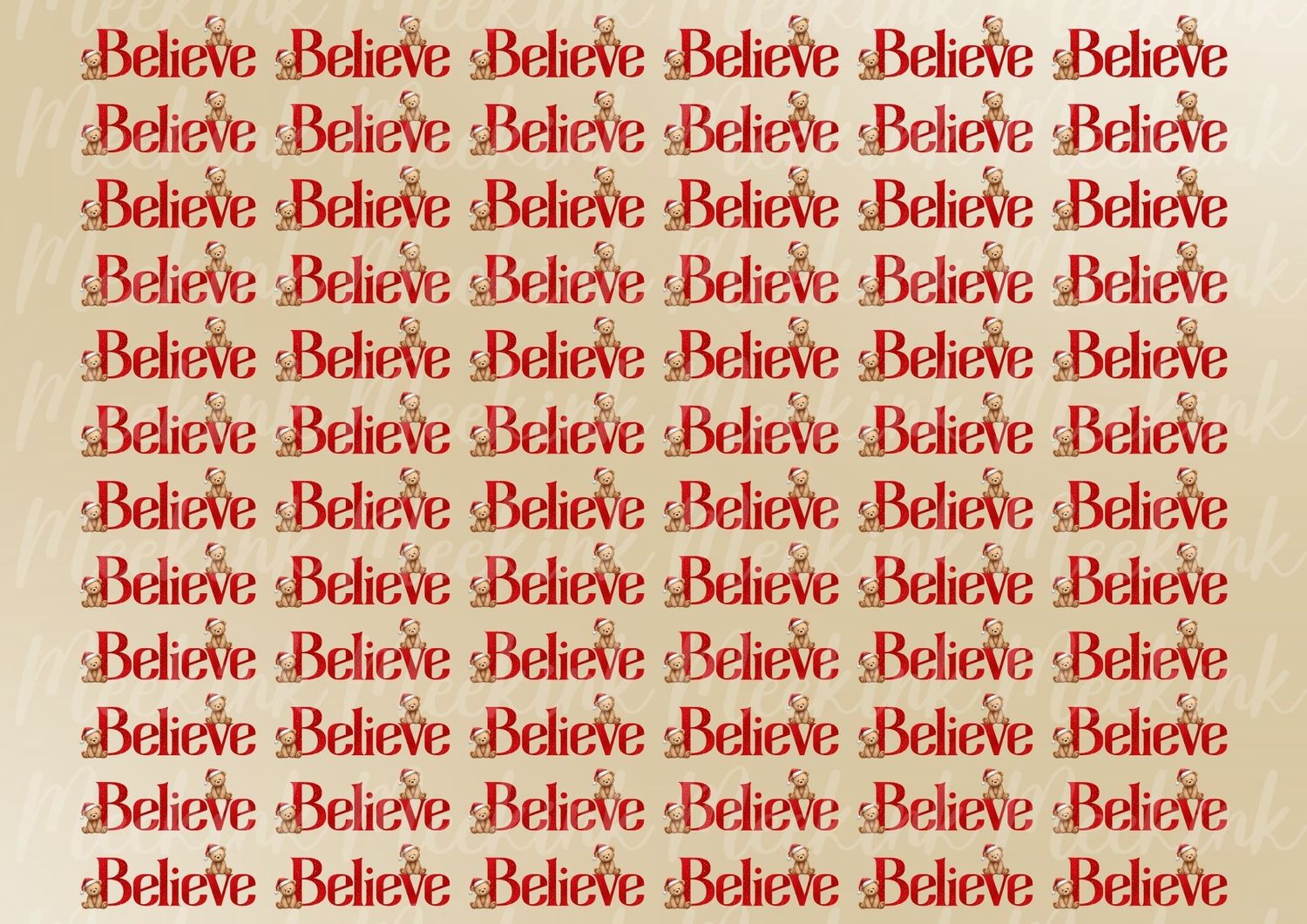 Teddy Believe A4 DTF Decals