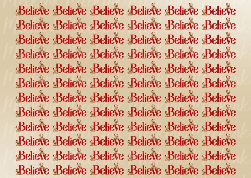 Teddy Believe A4 DTF Decals
