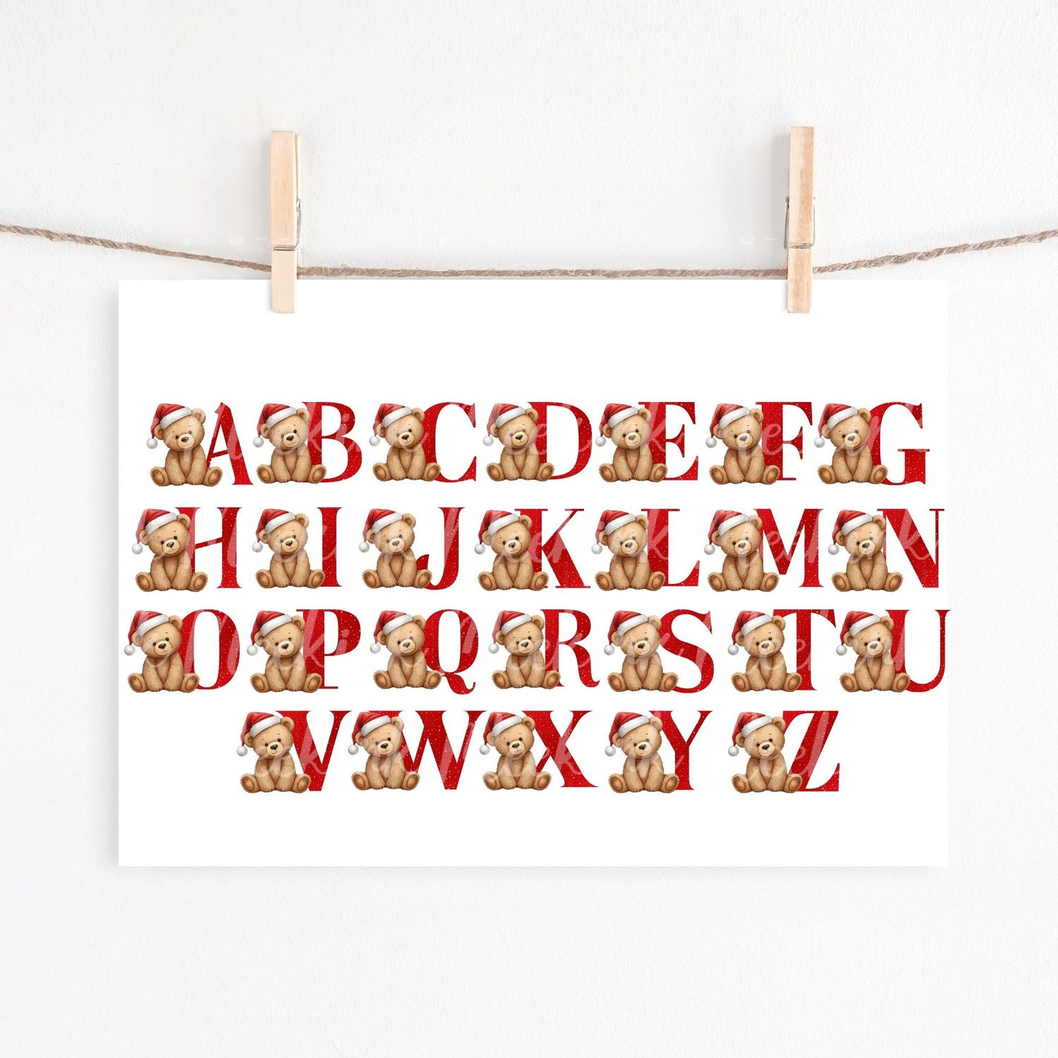 Teddy Alphabet UVDTF or DTF Single Decal