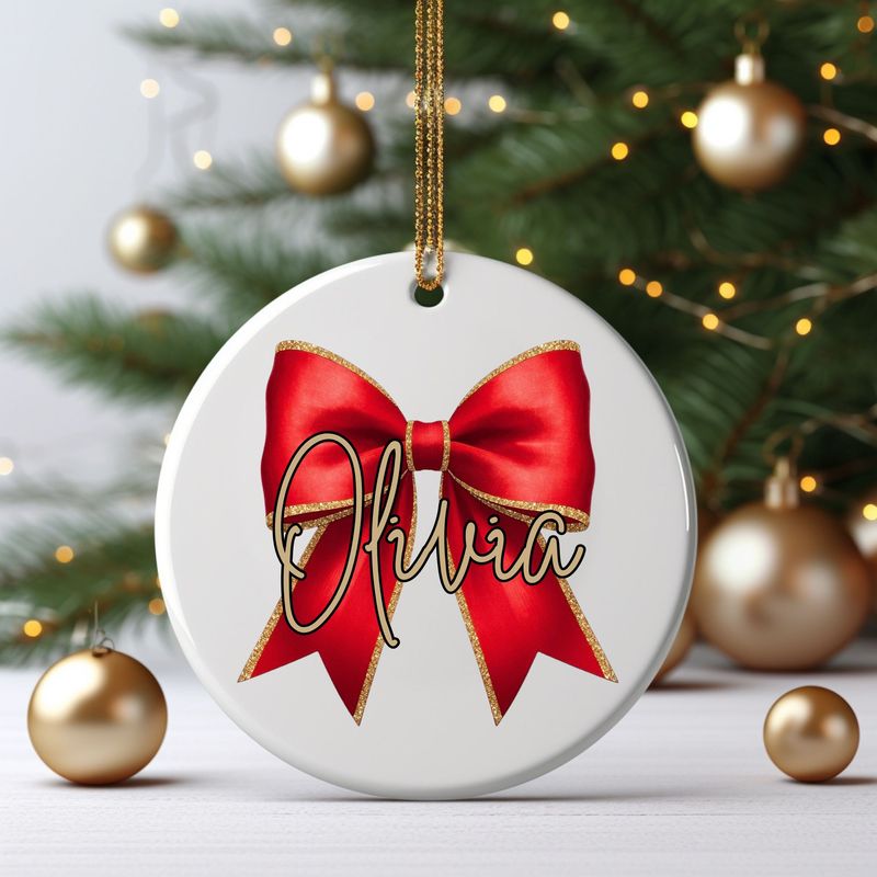 Christmas Bow Personalised UVDTF or DTF Decal