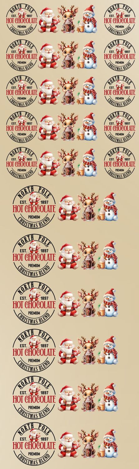 Hot Choccy 16oz &amp; 11oz MIxed Meter Sheet UVDTF