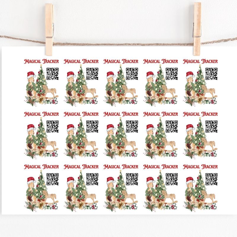 Santa Tracker Bunny Rocking Horse UVDTF or DTF Decals