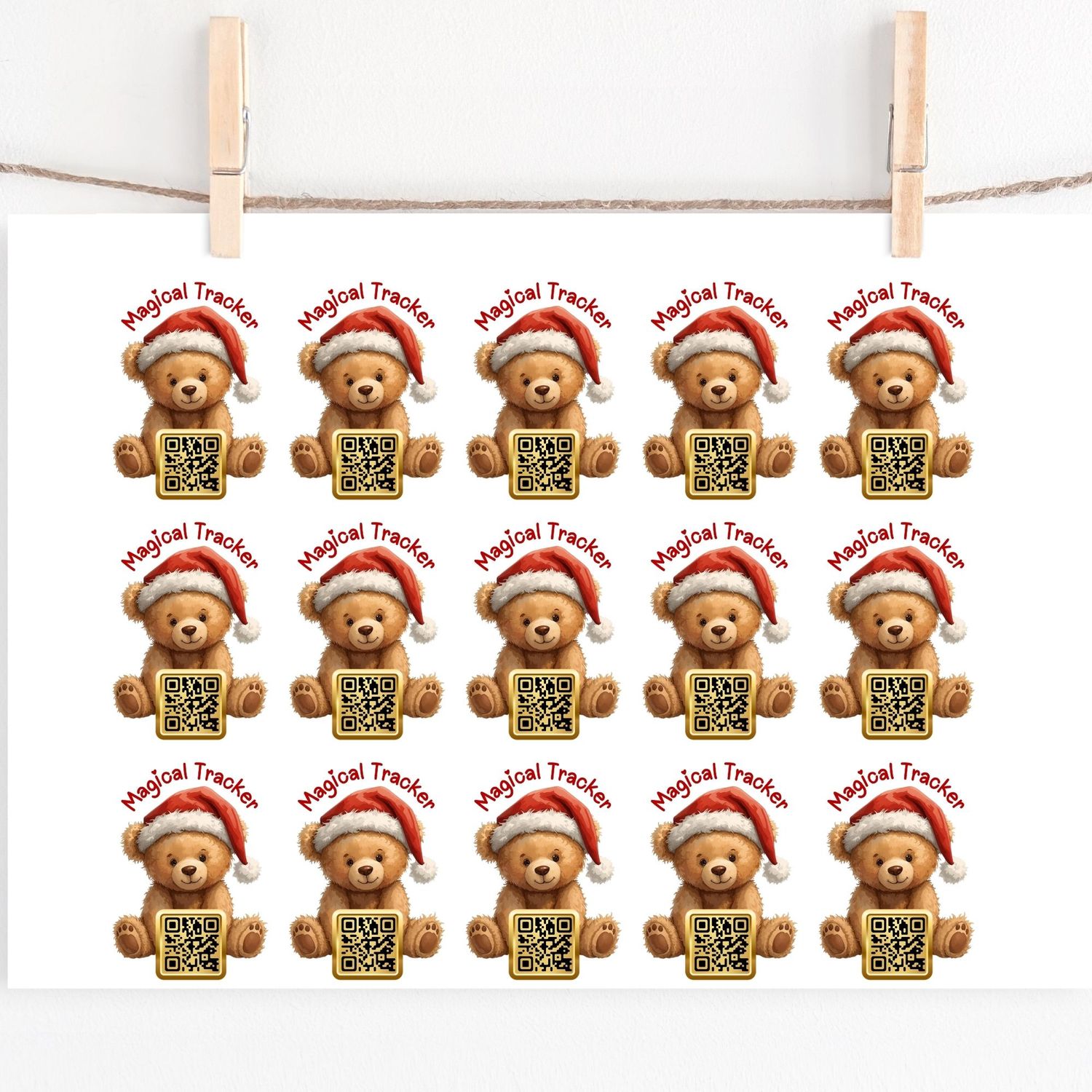 Santa Tracker Christmas Ted UVDTF or DTF Decals