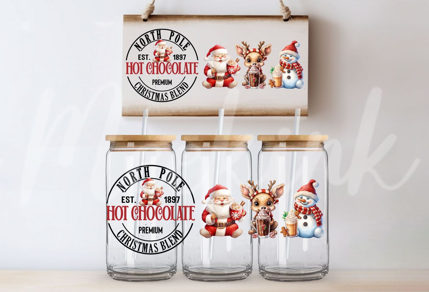 11oz Hot Choccy Christmas Wrap UVDTF