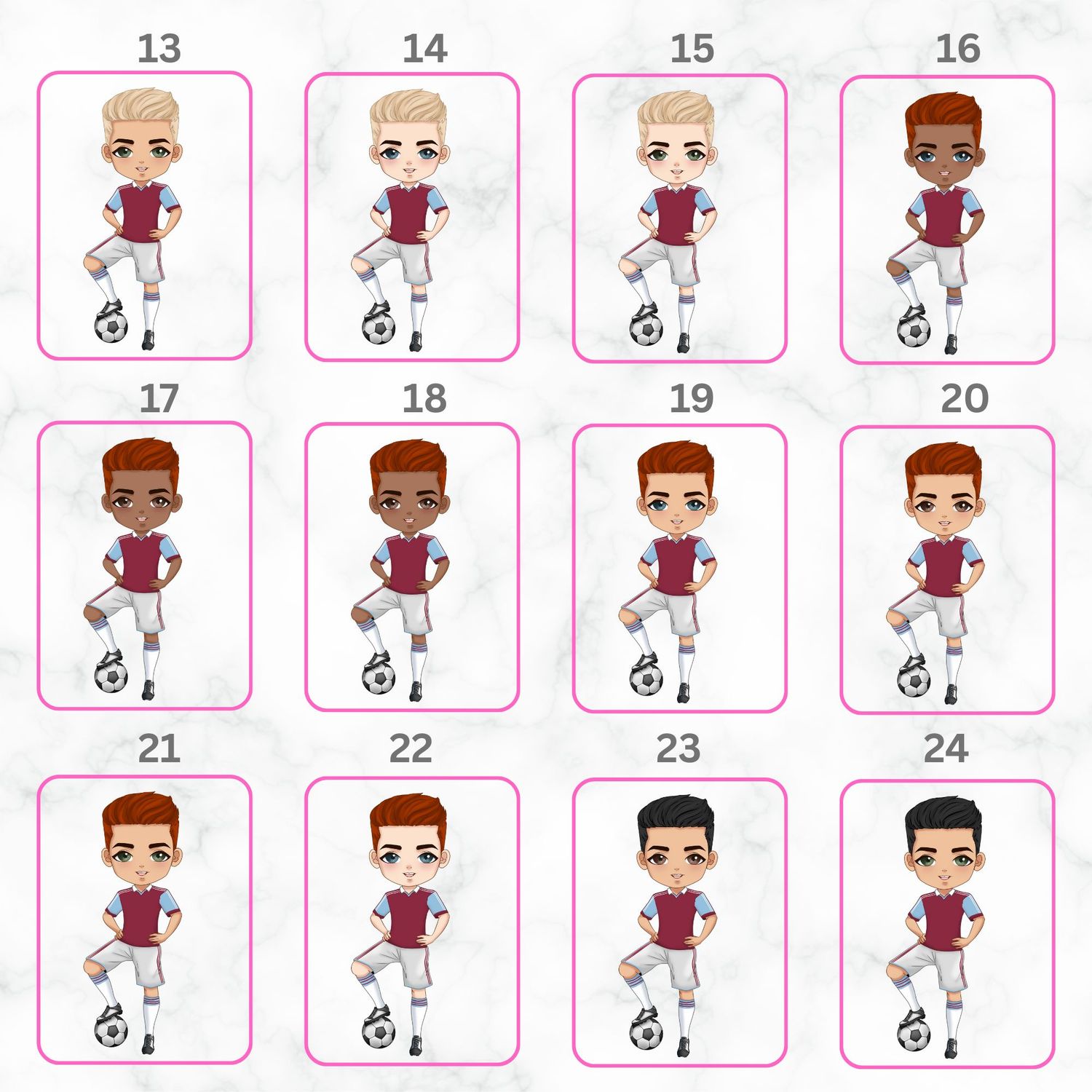 Football Boy Doll Design 1 UVDTF or DTF Decal