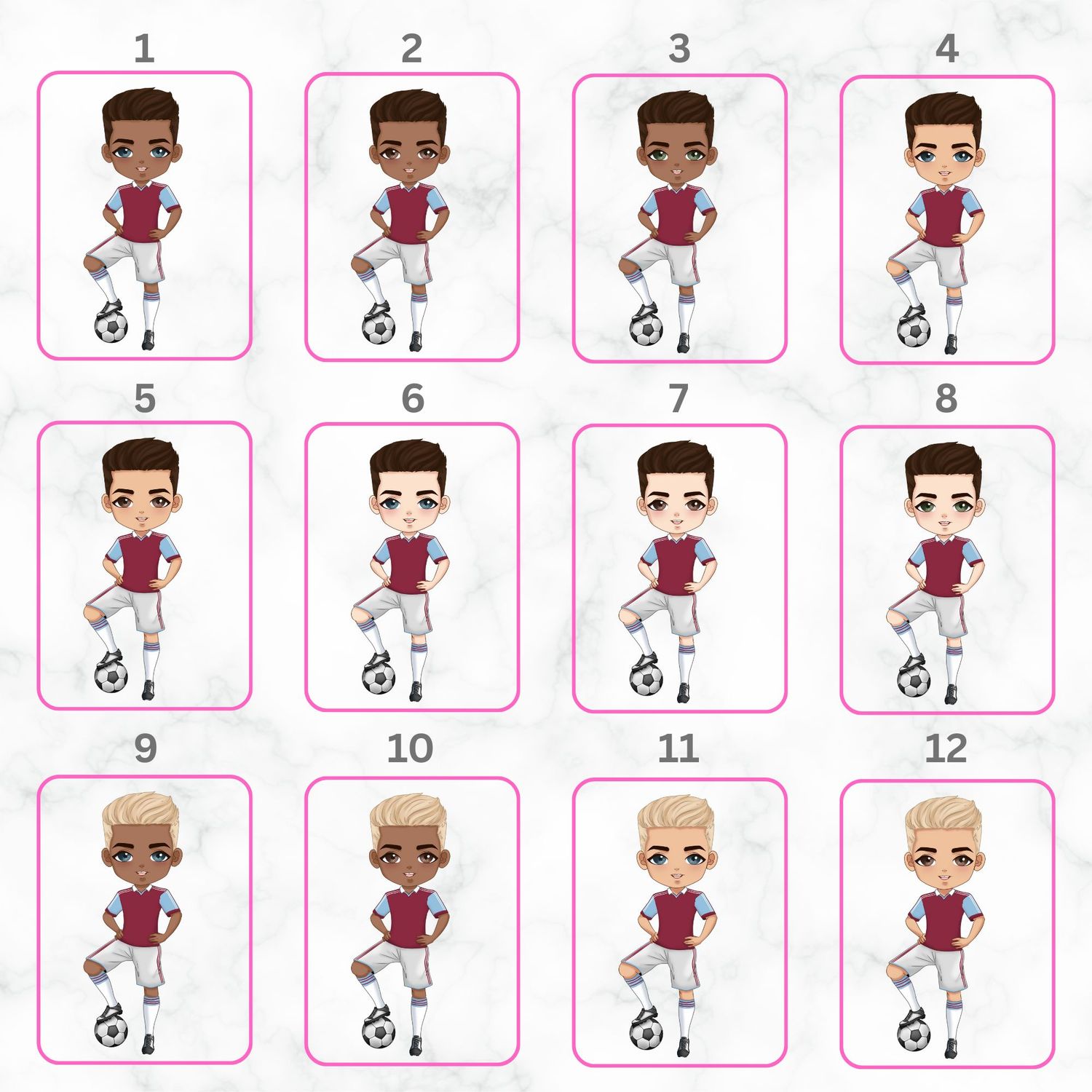Football Boy Doll Design 1 UVDTF or DTF Decal