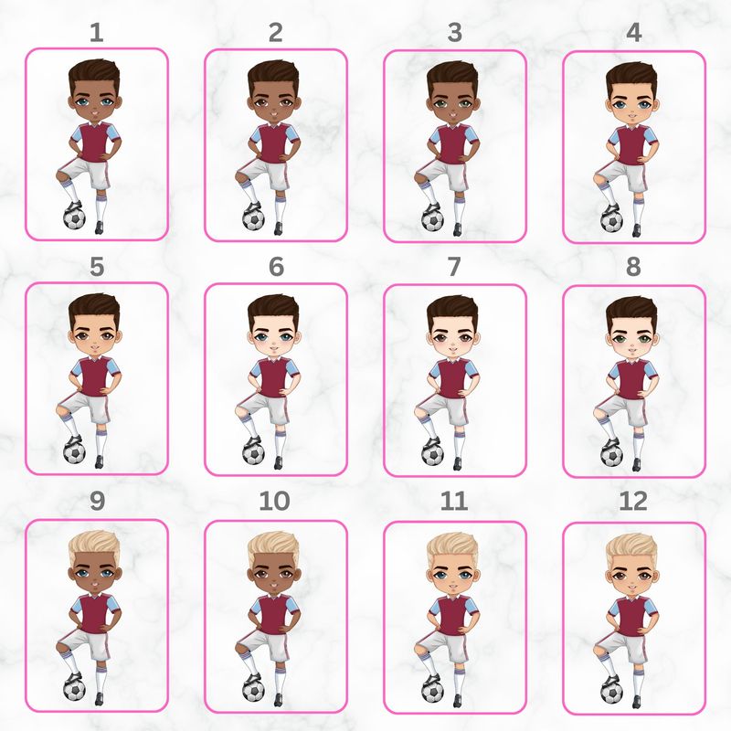 Football Boy Doll Design 1 UVDTF or DTF Decal