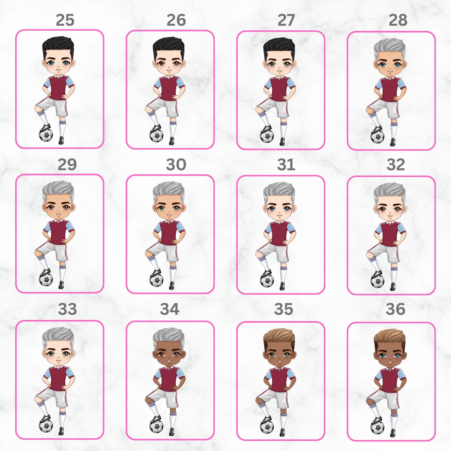 Football Boy Doll Design 1 UVDTF or DTF Decal