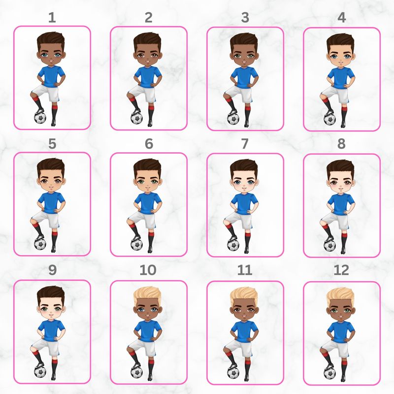 Football Boy Doll Design 2 UVDTF or DTF Decal