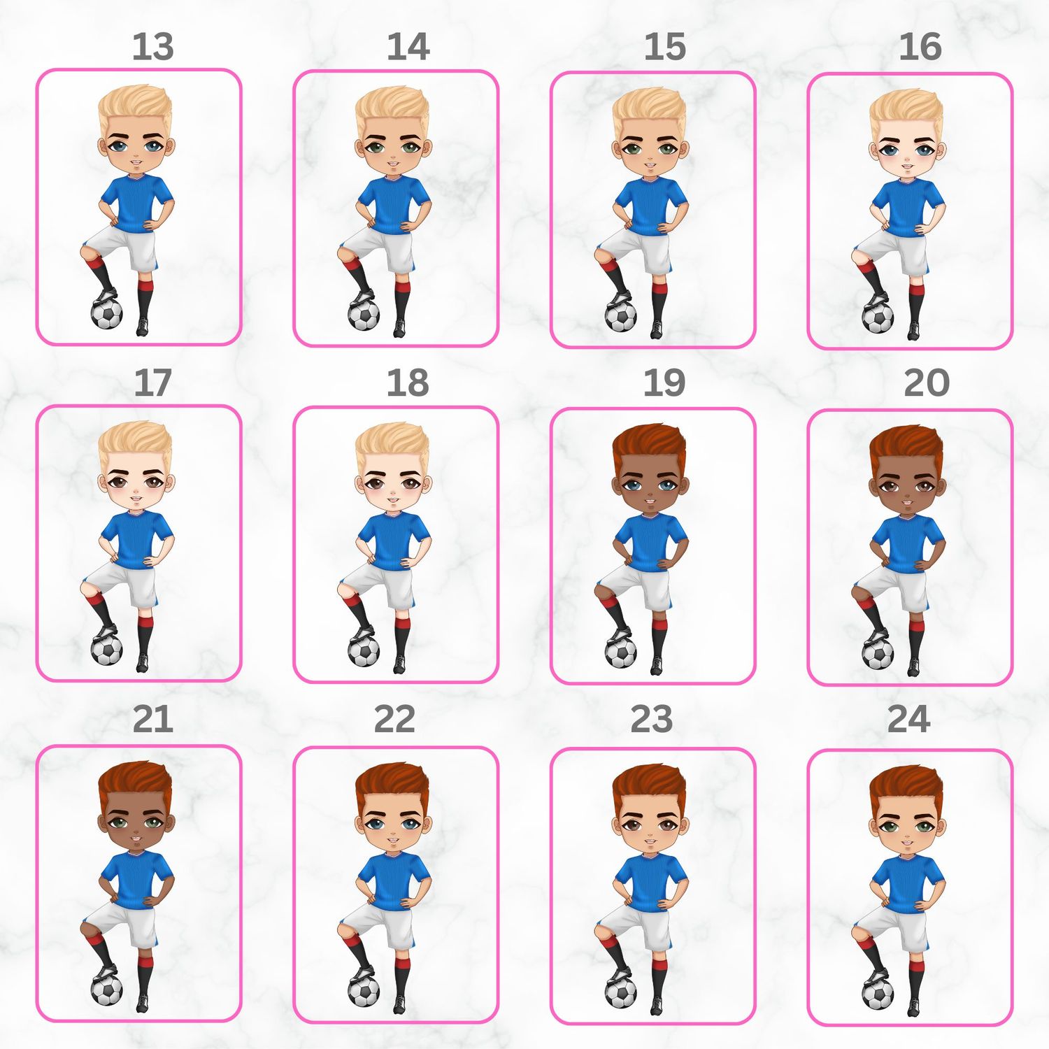 Football Boy Doll Design 2 UVDTF or DTF Decal
