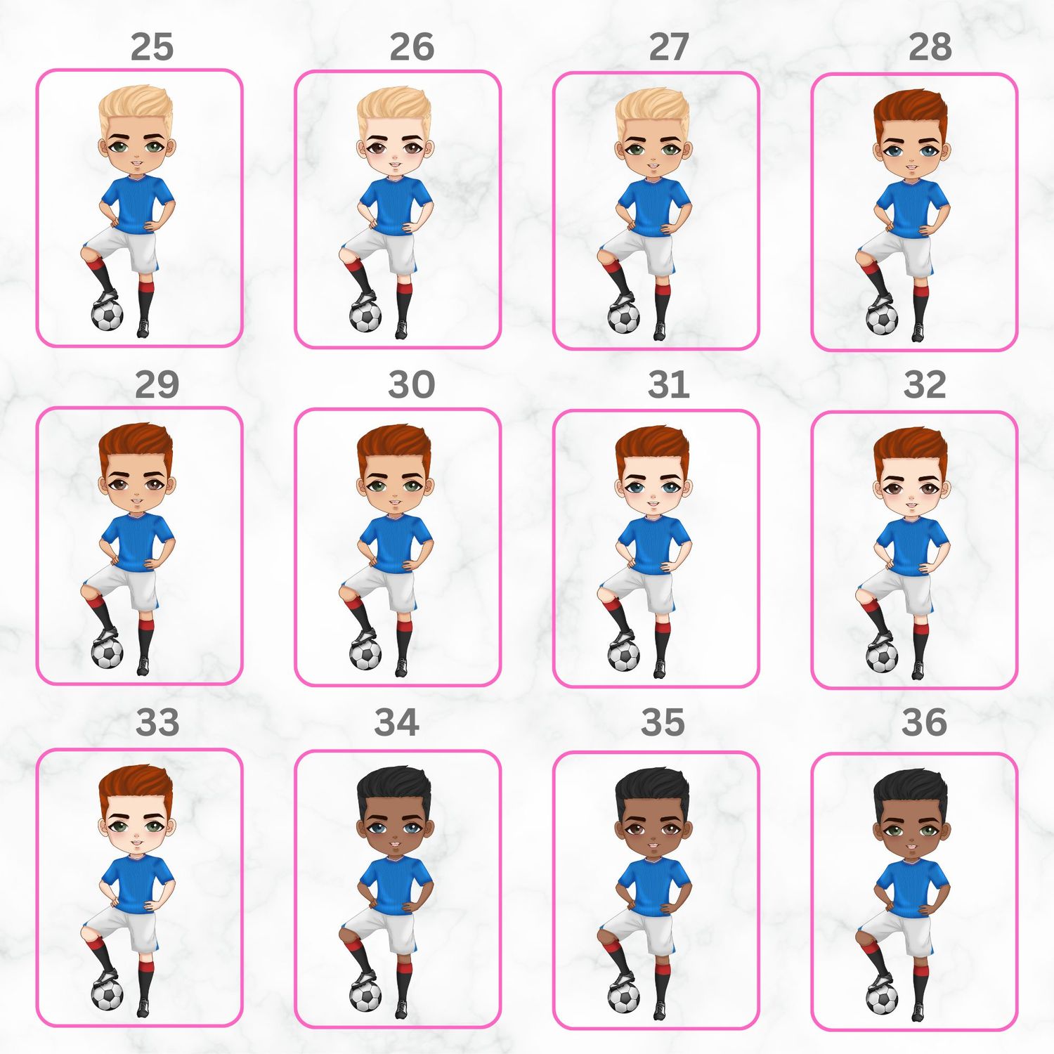 Football Boy Doll Design 2 UVDTF or DTF Decal