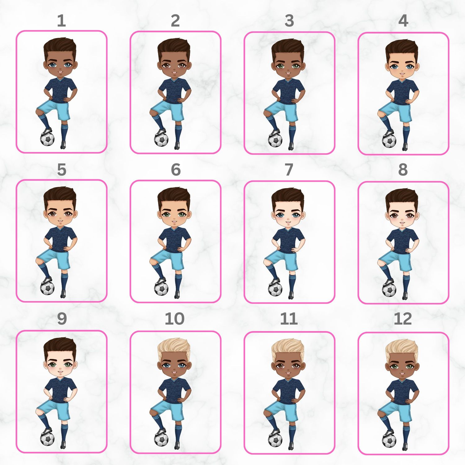 Football Boy Doll Design 3 UVDTF or DTF Decal