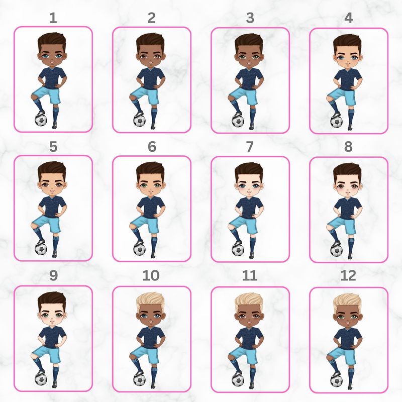 Football Boy Doll Design 3 UVDTF or DTF Decal