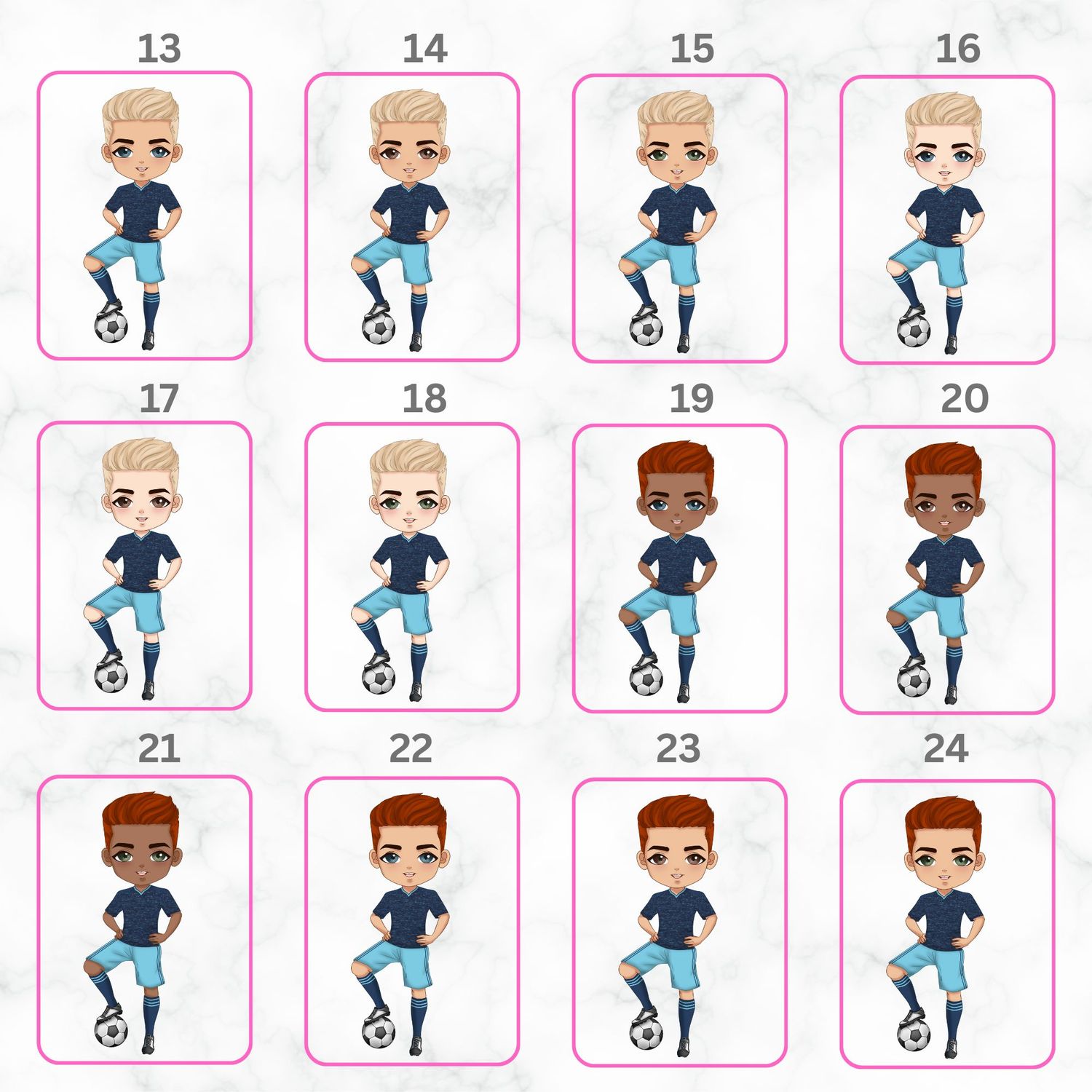 Football Boy Doll Design 3 UVDTF or DTF Decal