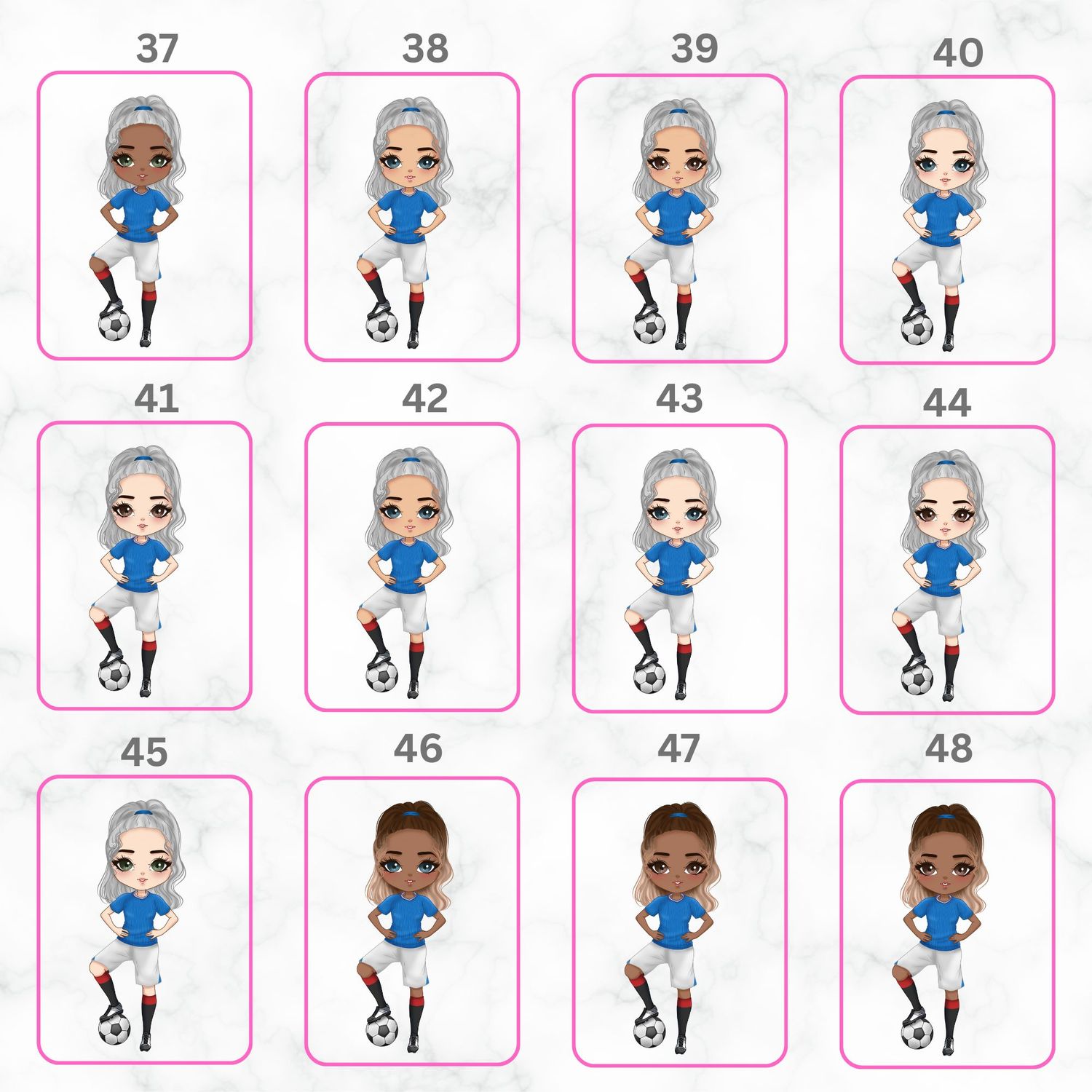 Football Girl Doll Design 1 UVDTF or DTF Decal