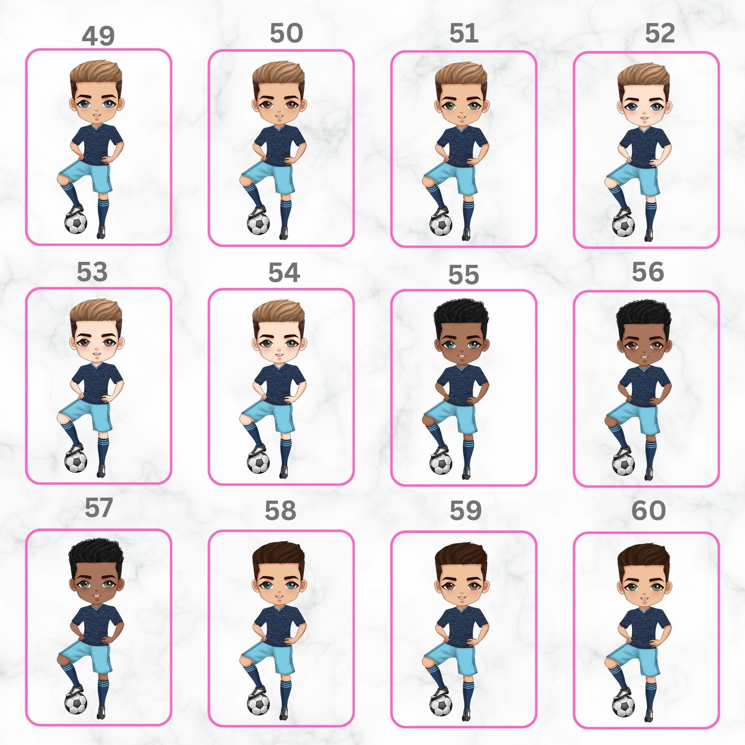 Football Boy Doll Design 3 UVDTF or DTF Decal