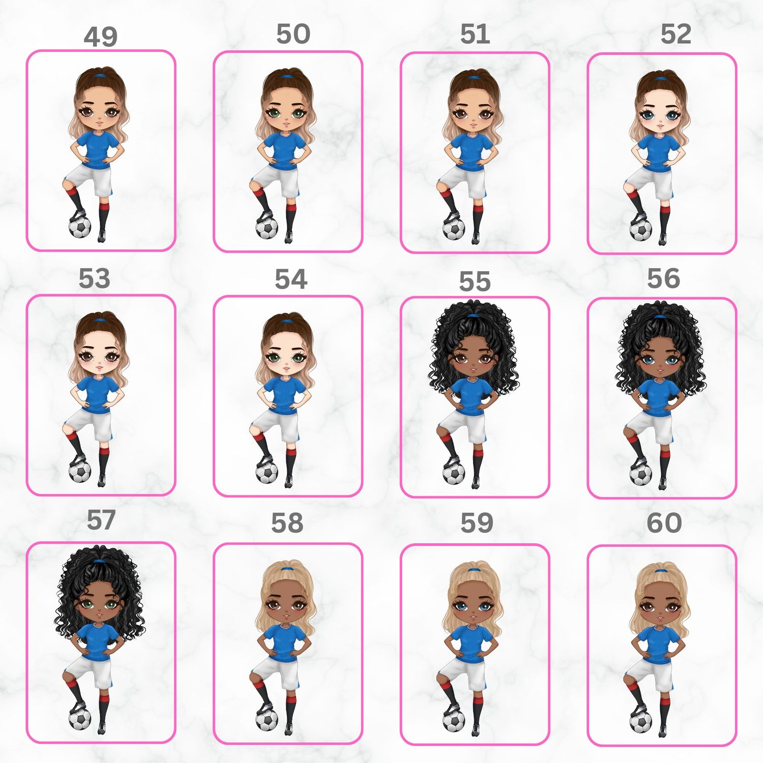 Football Girl Doll Design 1 UVDTF or DTF Decal