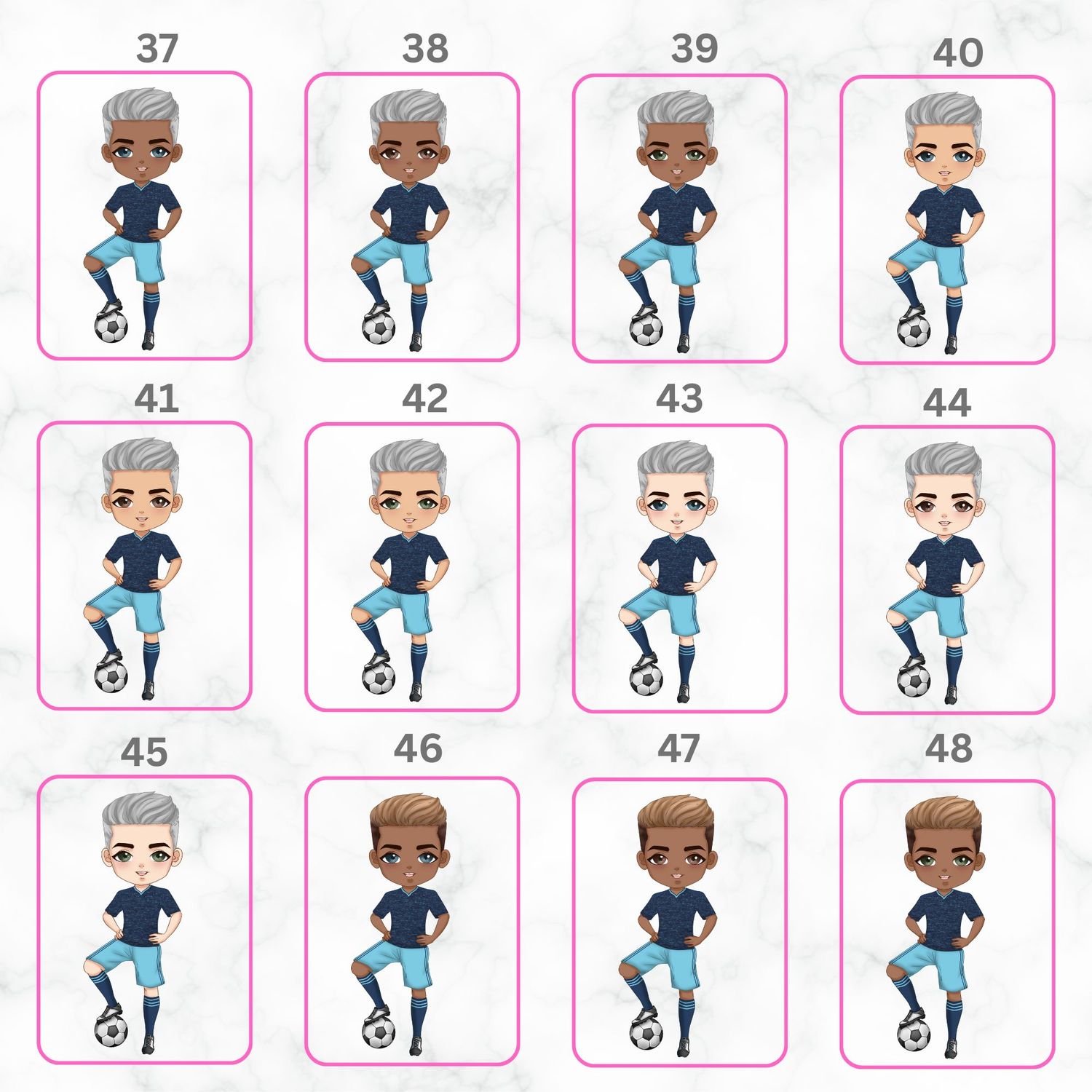 Football Boy Doll Design 3 UVDTF or DTF Decal