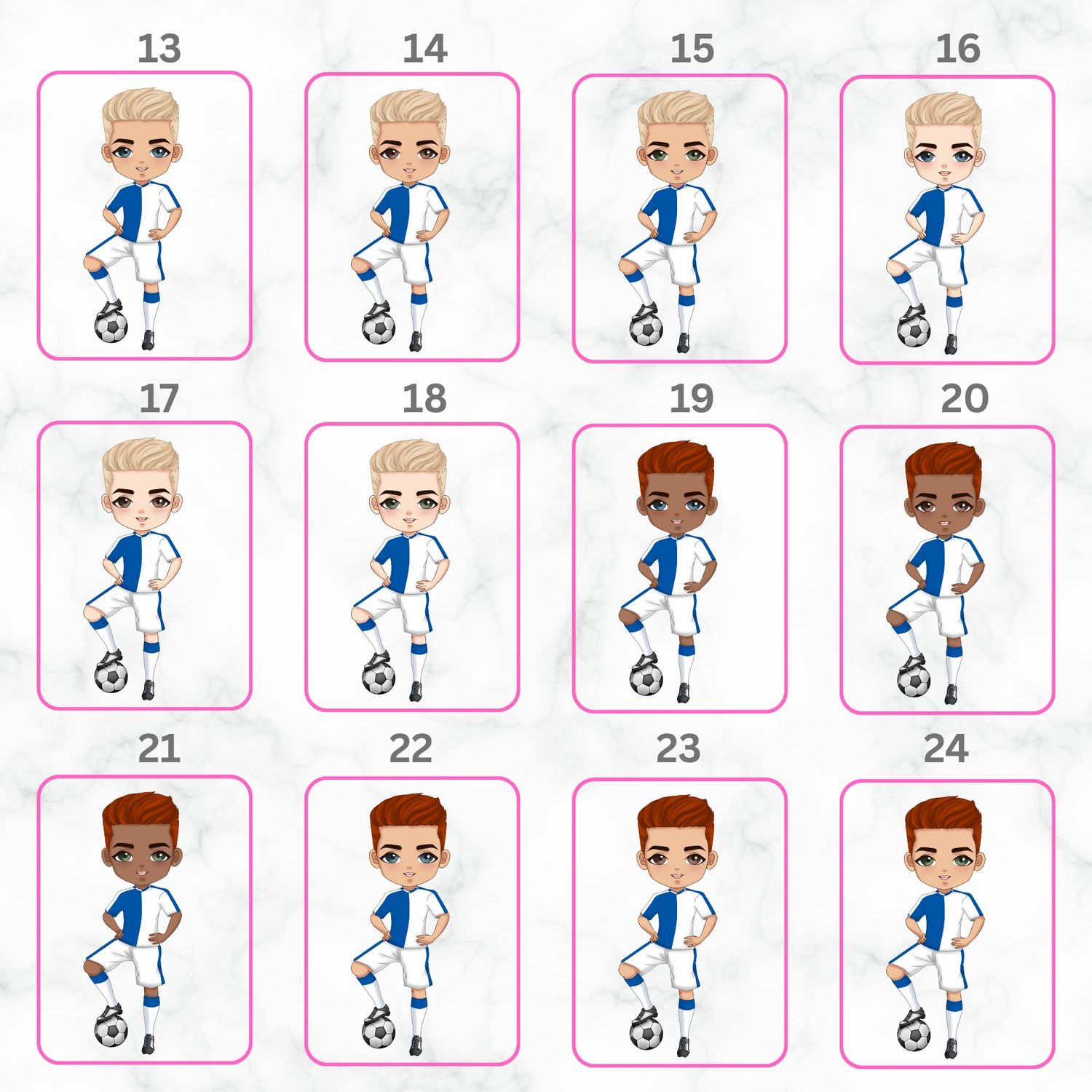 Football Boy Doll Design 5 UVDTF or DTF Decal