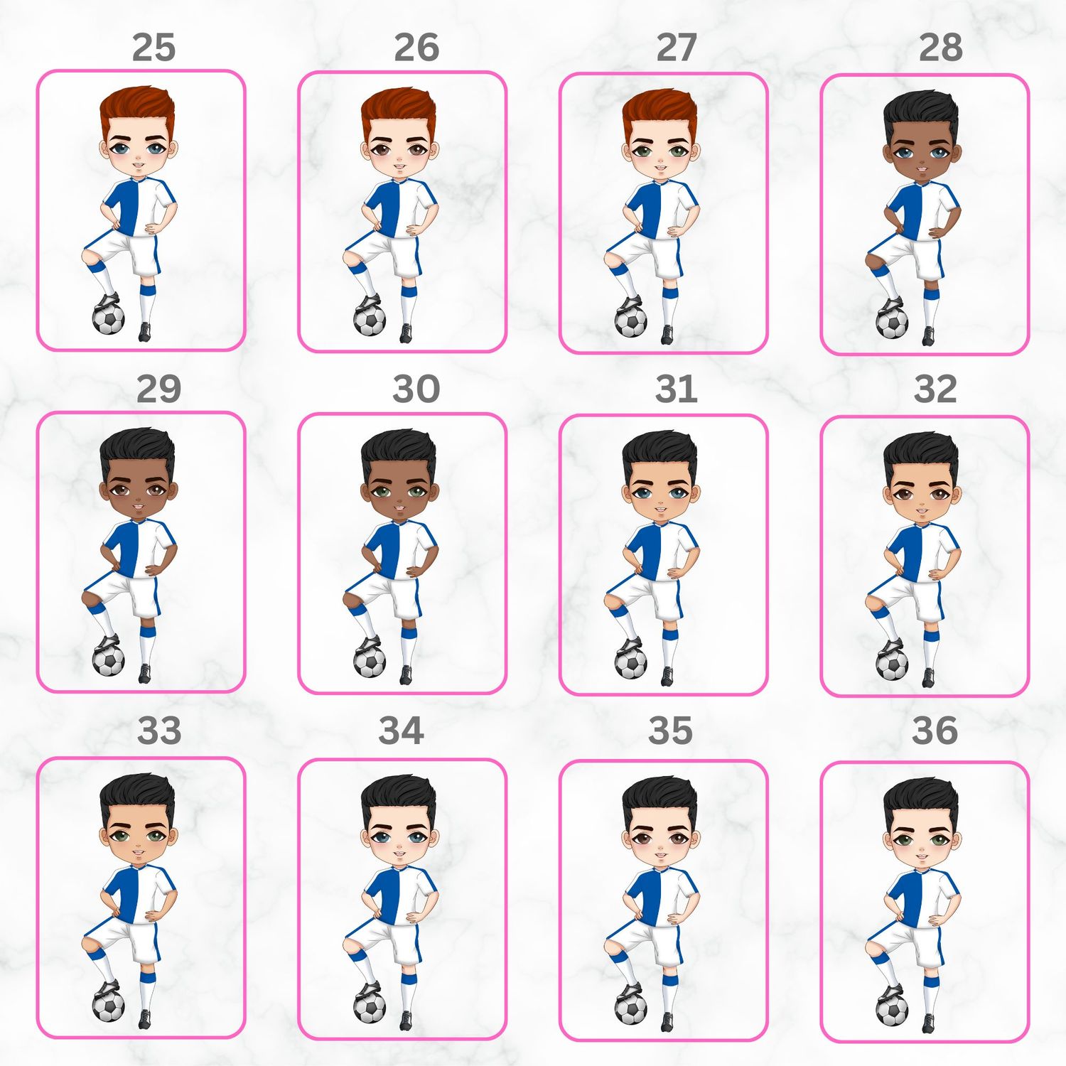 Football Boy Doll Design 5 UVDTF or DTF Decal
