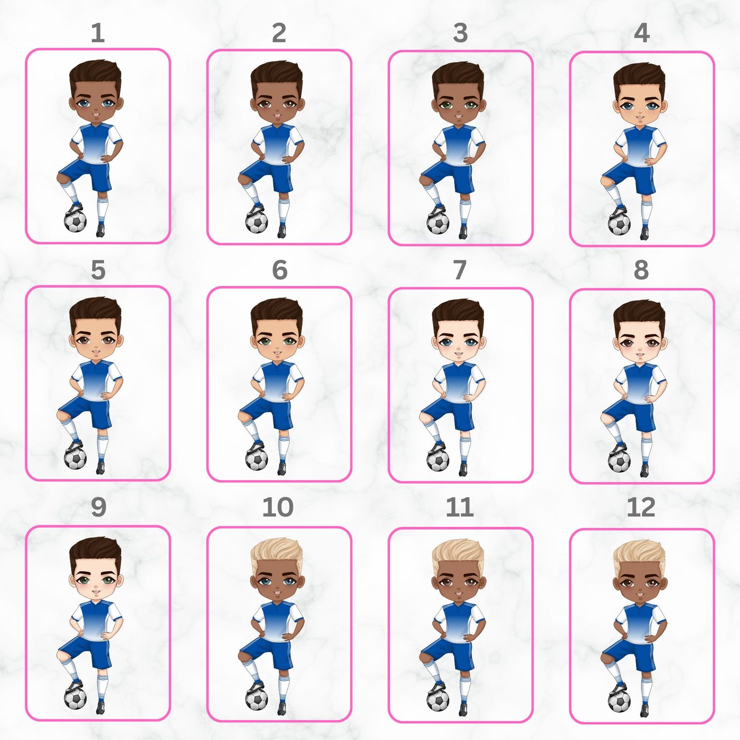 Football Boy Doll Design 4 UVDTF or DTF Decal