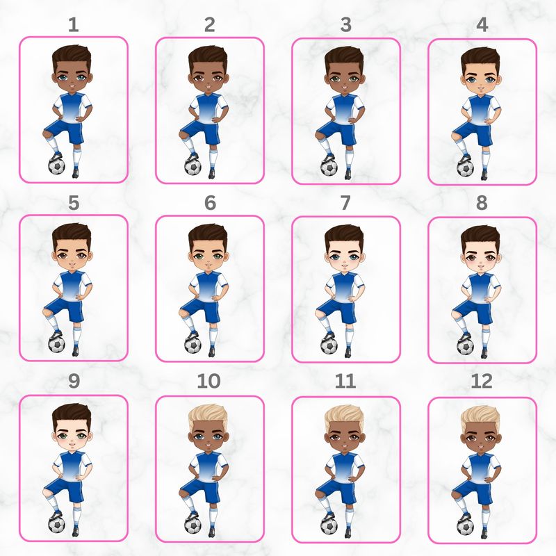 Football Boy Doll Design 4 UVDTF or DTF Decal