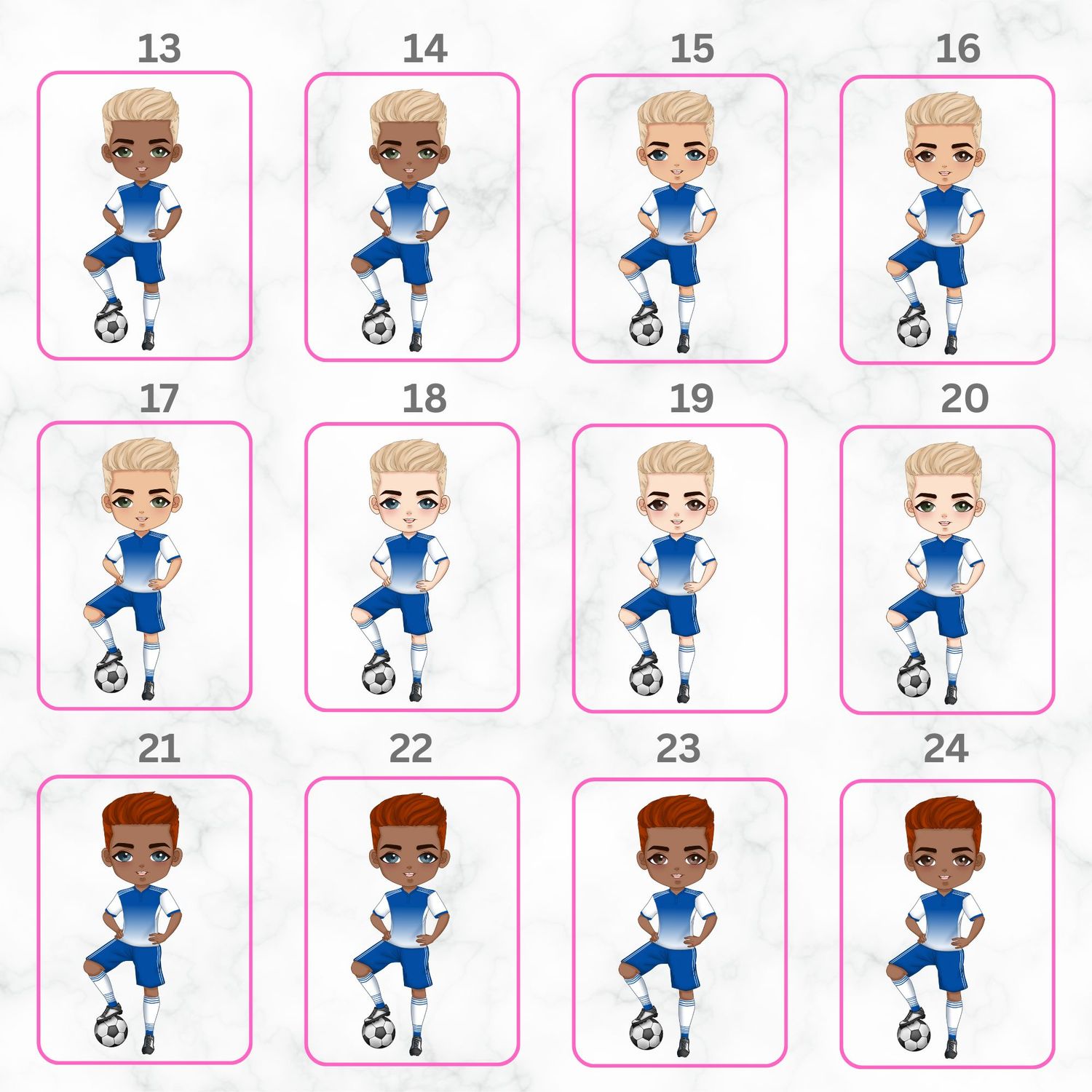 Football Boy Doll Design 4 UVDTF or DTF Decal