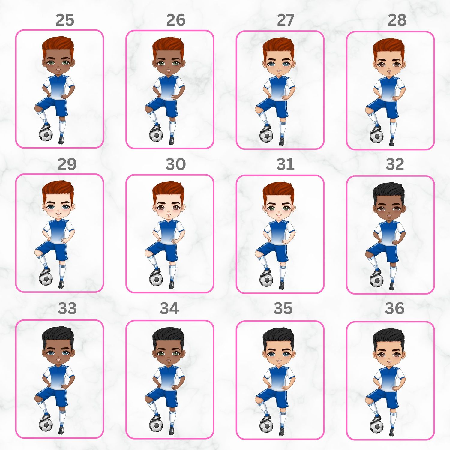 Football Boy Doll Design 4 UVDTF or DTF Decal