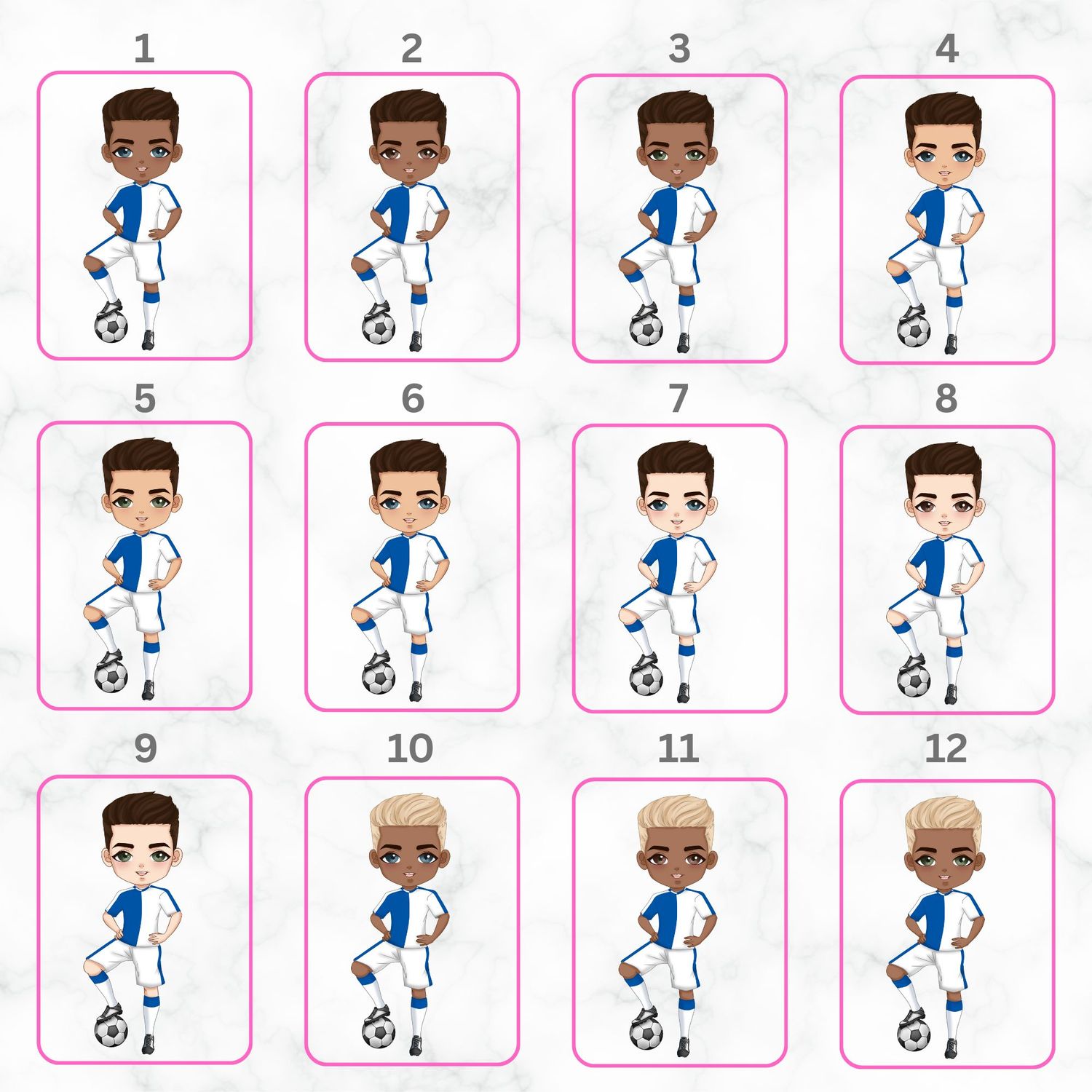 Football Boy Doll Design 5 UVDTF or DTF Decal