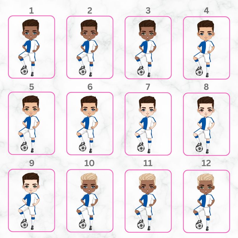 Football Boy Doll Design 5 UVDTF or DTF Decal