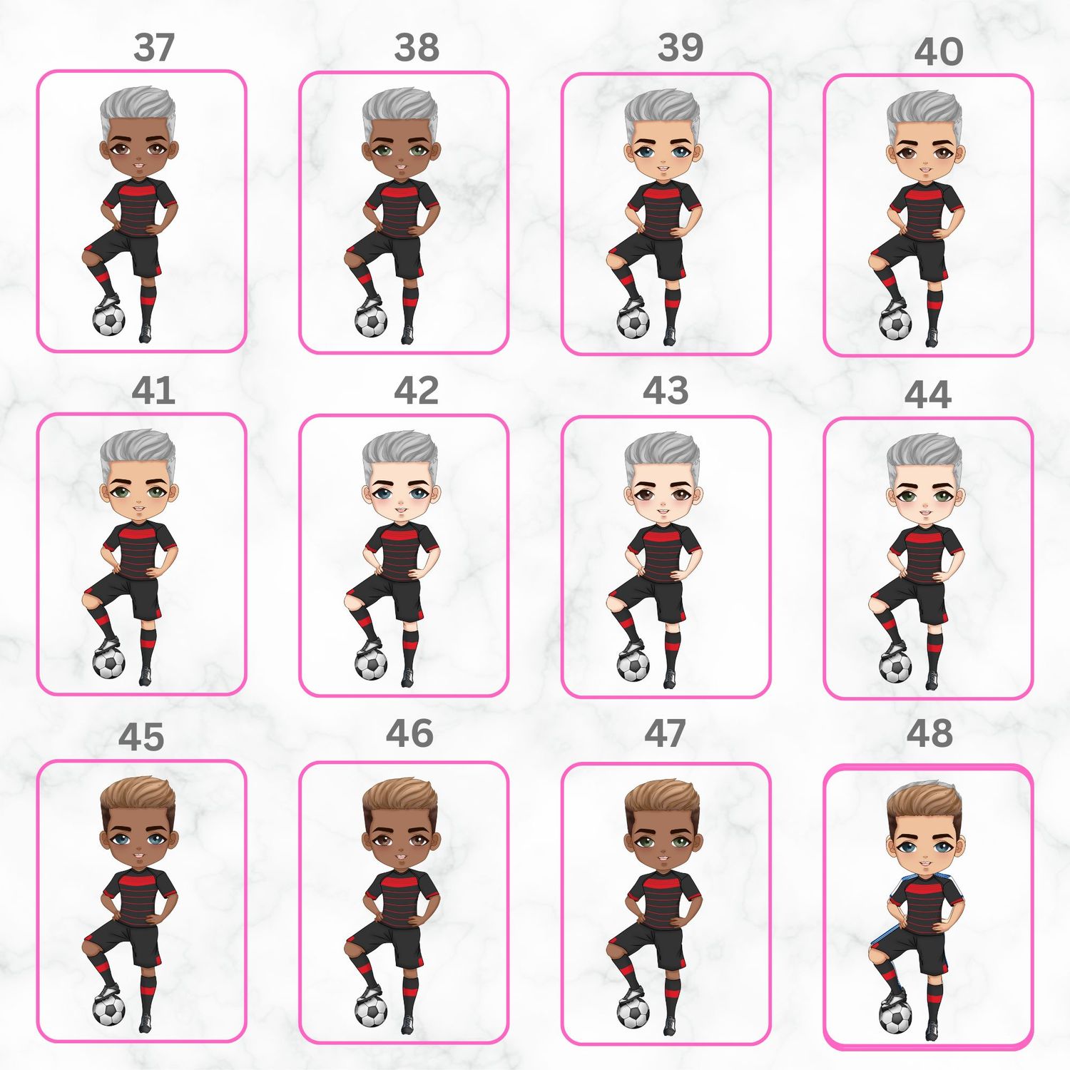 Football Boy Doll Design 8 UVDTF or DTF Decal