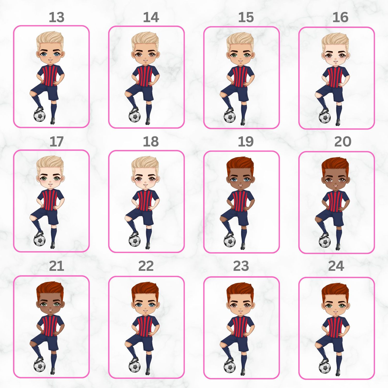 Football Boy Doll Design 7 UVDTF or DTF Decal