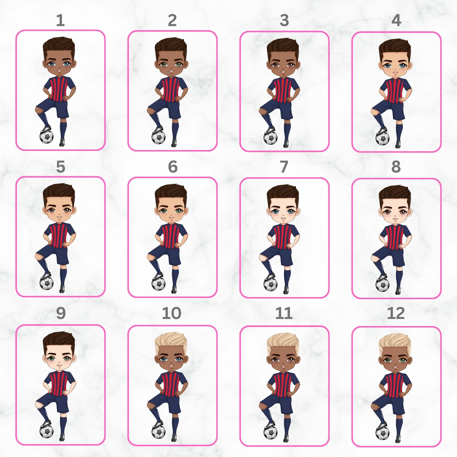 Football Boy Doll Design 7 UVDTF or DTF Decal