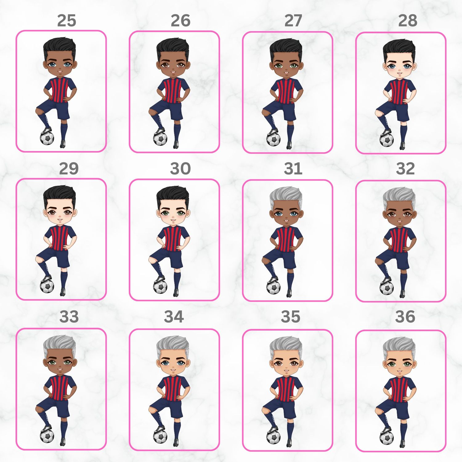 Football Boy Doll Design 7 UVDTF or DTF Decal