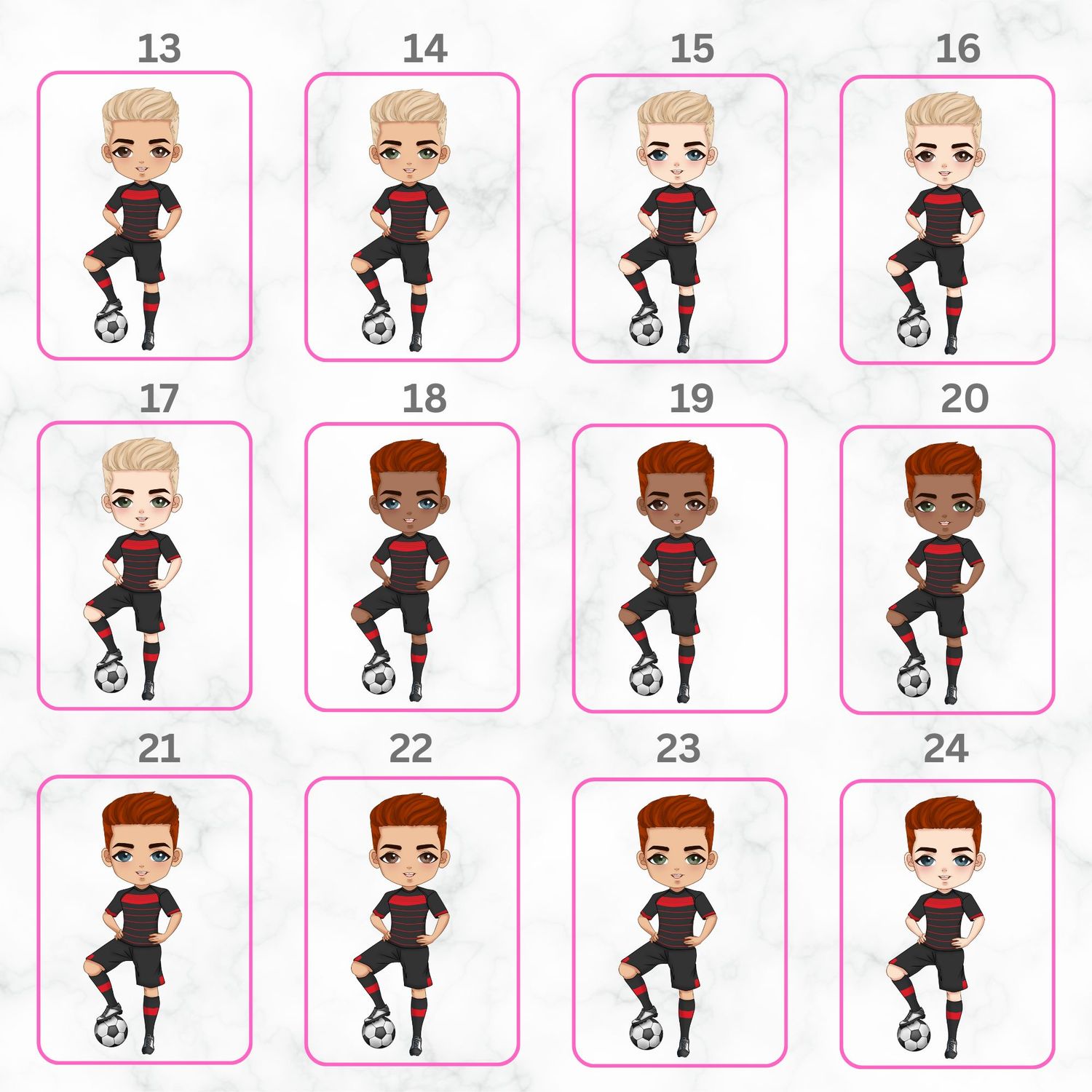 Football Boy Doll Design 8 UVDTF or DTF Decal