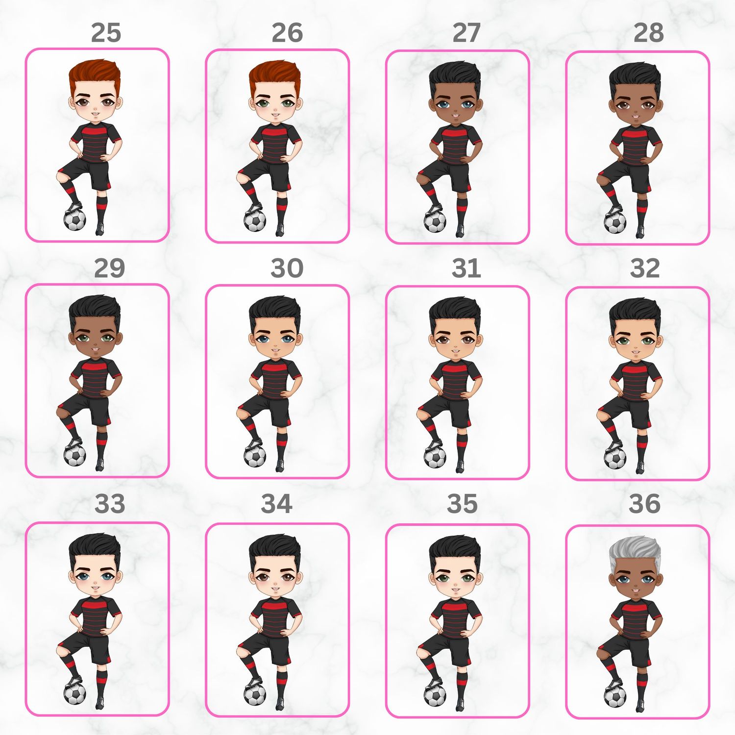 Football Boy Doll Design 8 UVDTF or DTF Decal