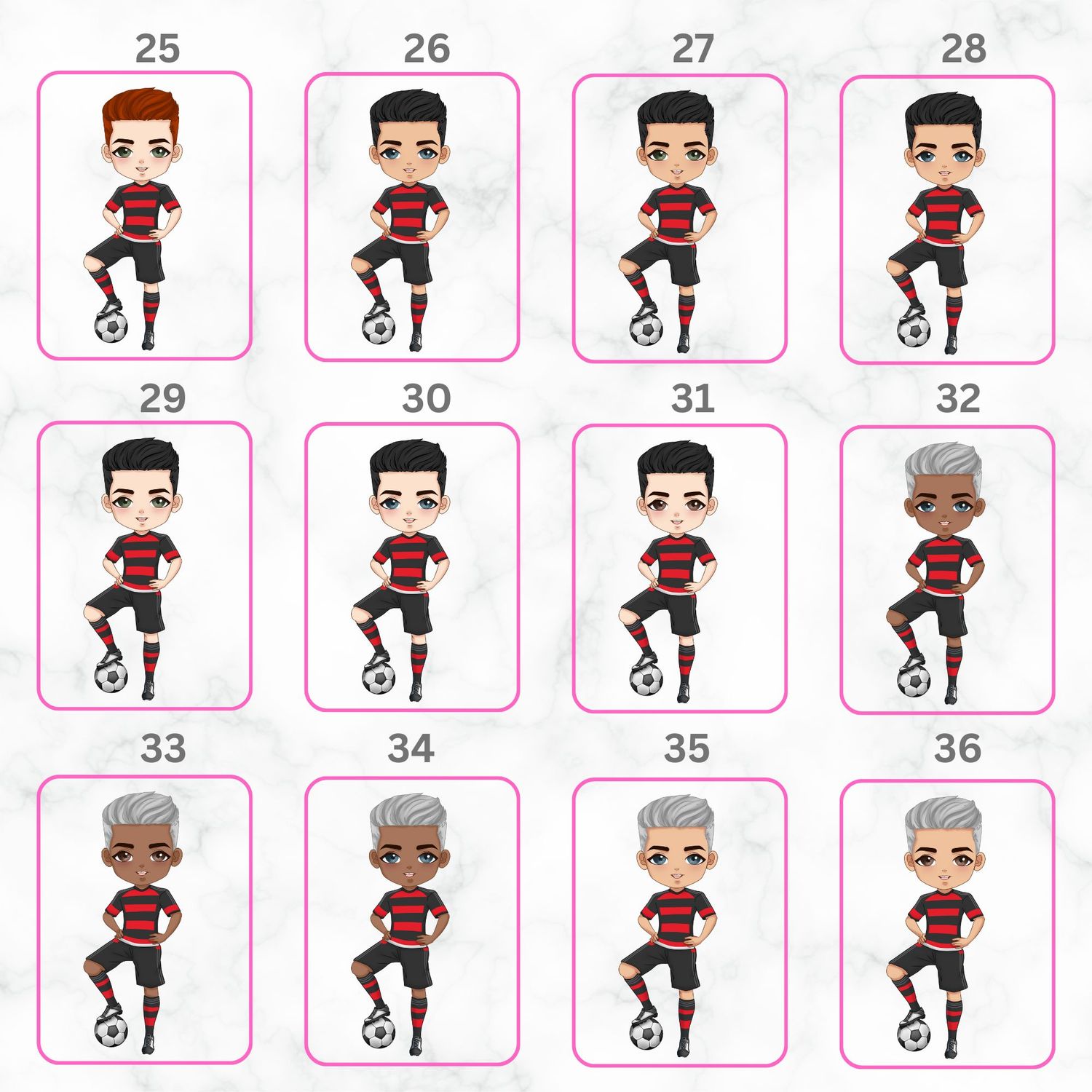 Football Boy Doll Design 9 UVDTF or DTF Decal