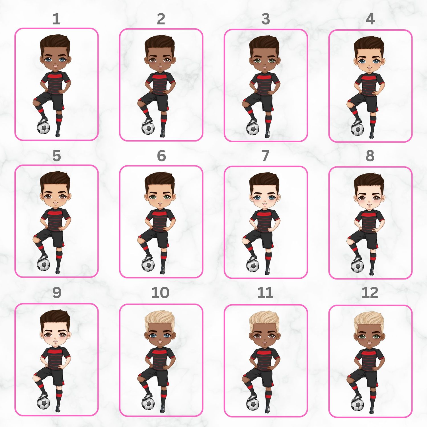 Football Boy Doll Design 8 UVDTF or DTF Decal