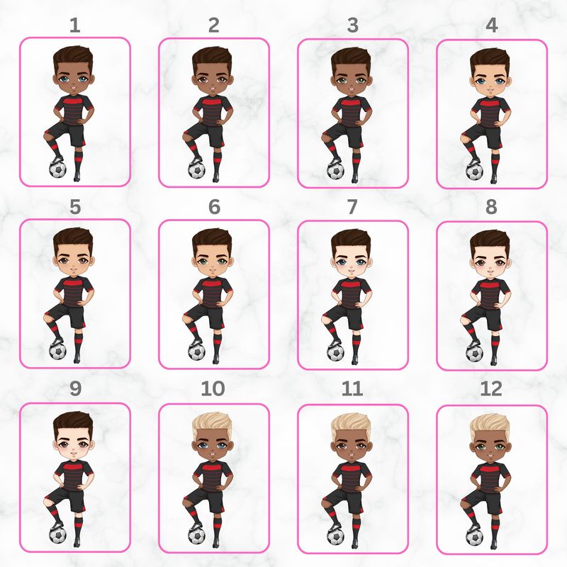 Football Boy Doll Design 8 UVDTF or DTF Decal