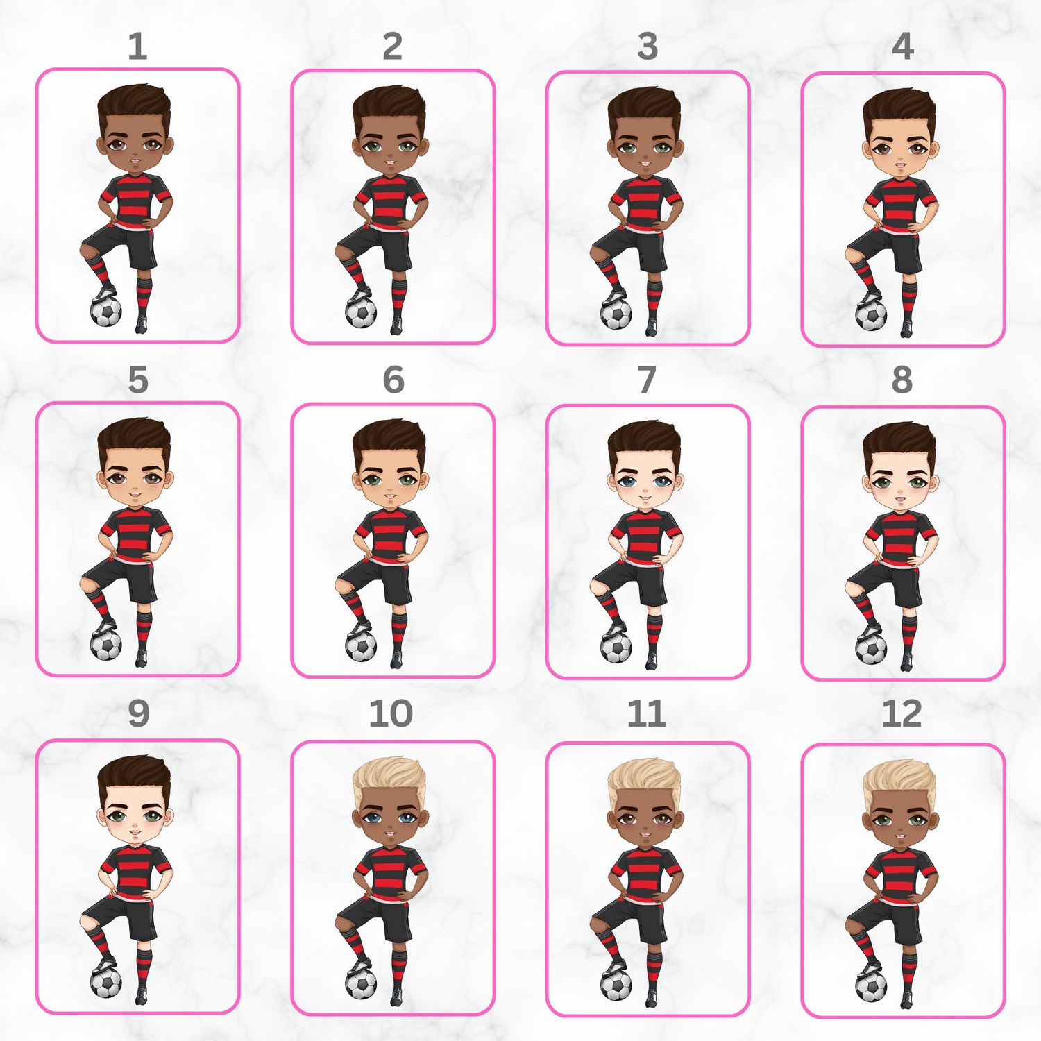 Football Boy Doll Design 9 UVDTF or DTF Decal