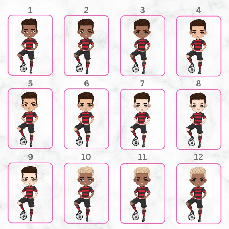 Football Boy Doll Design 9 UVDTF or DTF Decal
