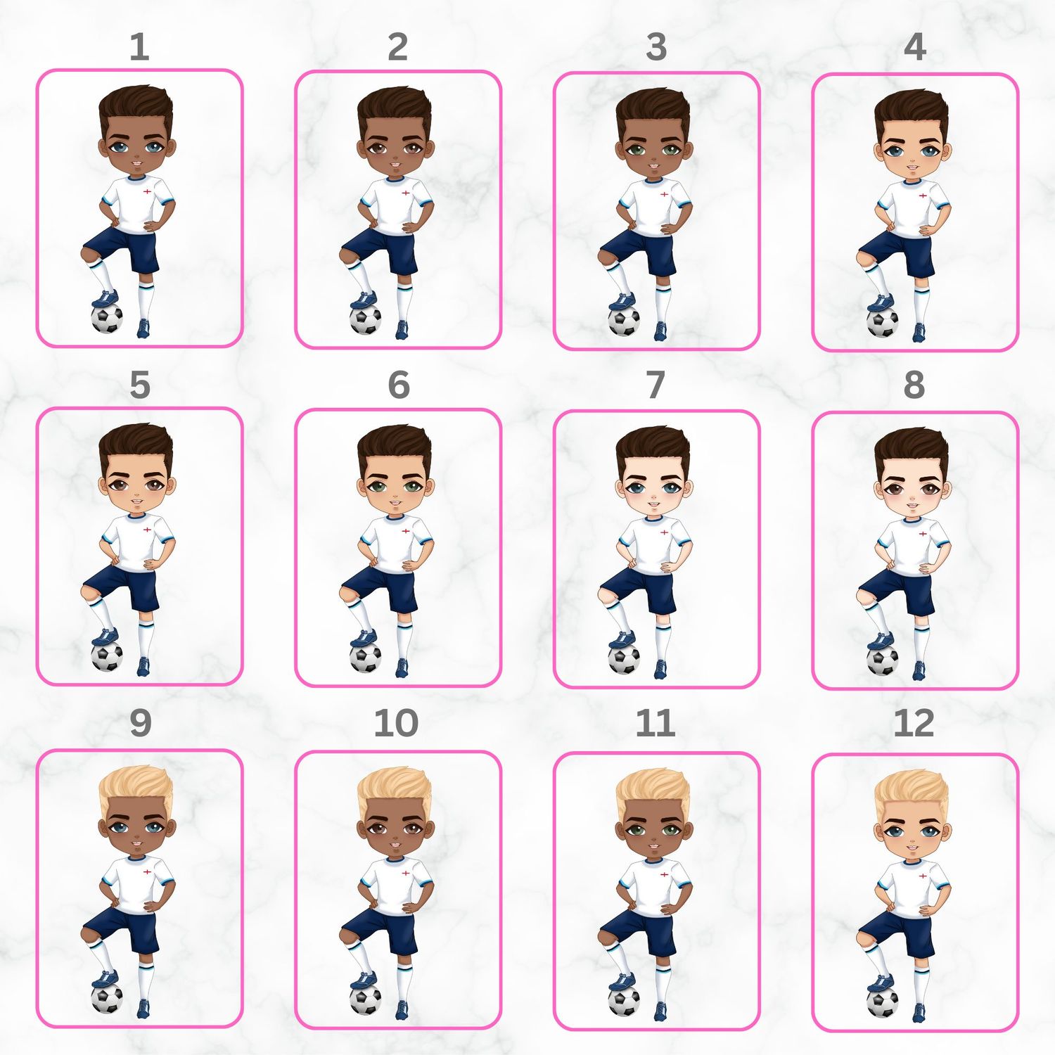 Football Boy Doll Design 10 UVDTF or DTF Decal