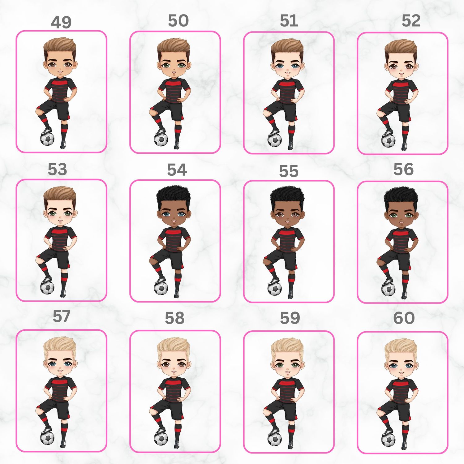 Football Boy Doll Design 8 UVDTF or DTF Decal