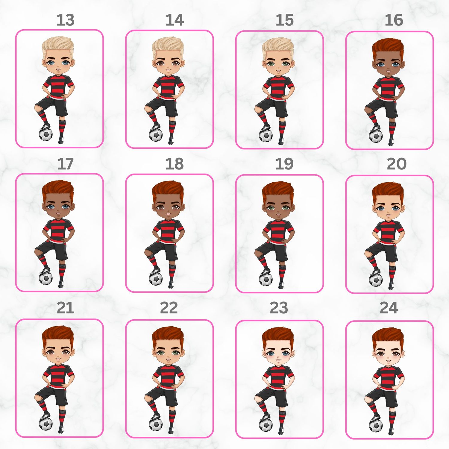 Football Boy Doll Design 9 UVDTF or DTF Decal