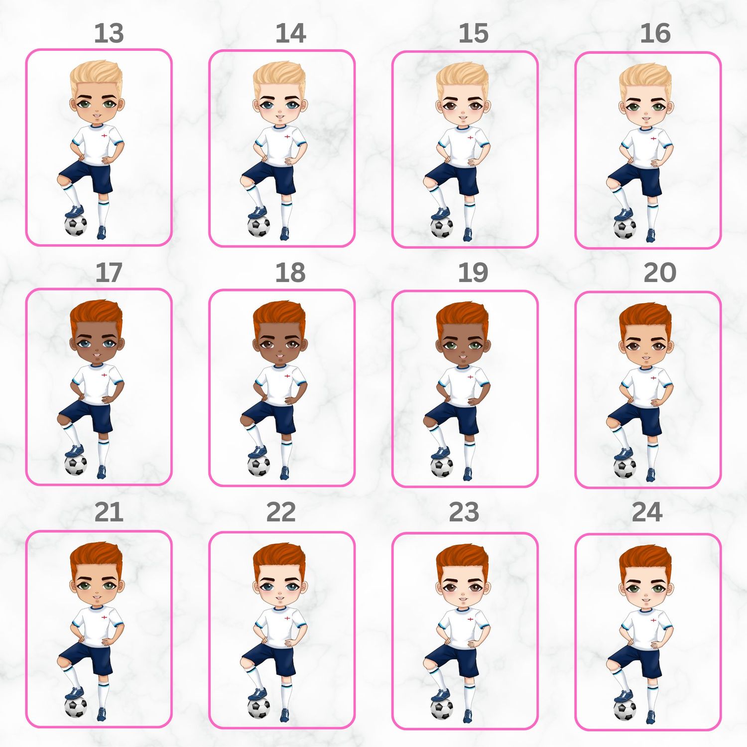 Football Boy Doll Design 10 UVDTF or DTF Decal